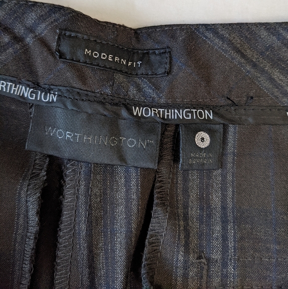 Worthington Modern Fit Straight Leg Trouser Pants with Stripes Women's Size 8 - Picture 5 of 11